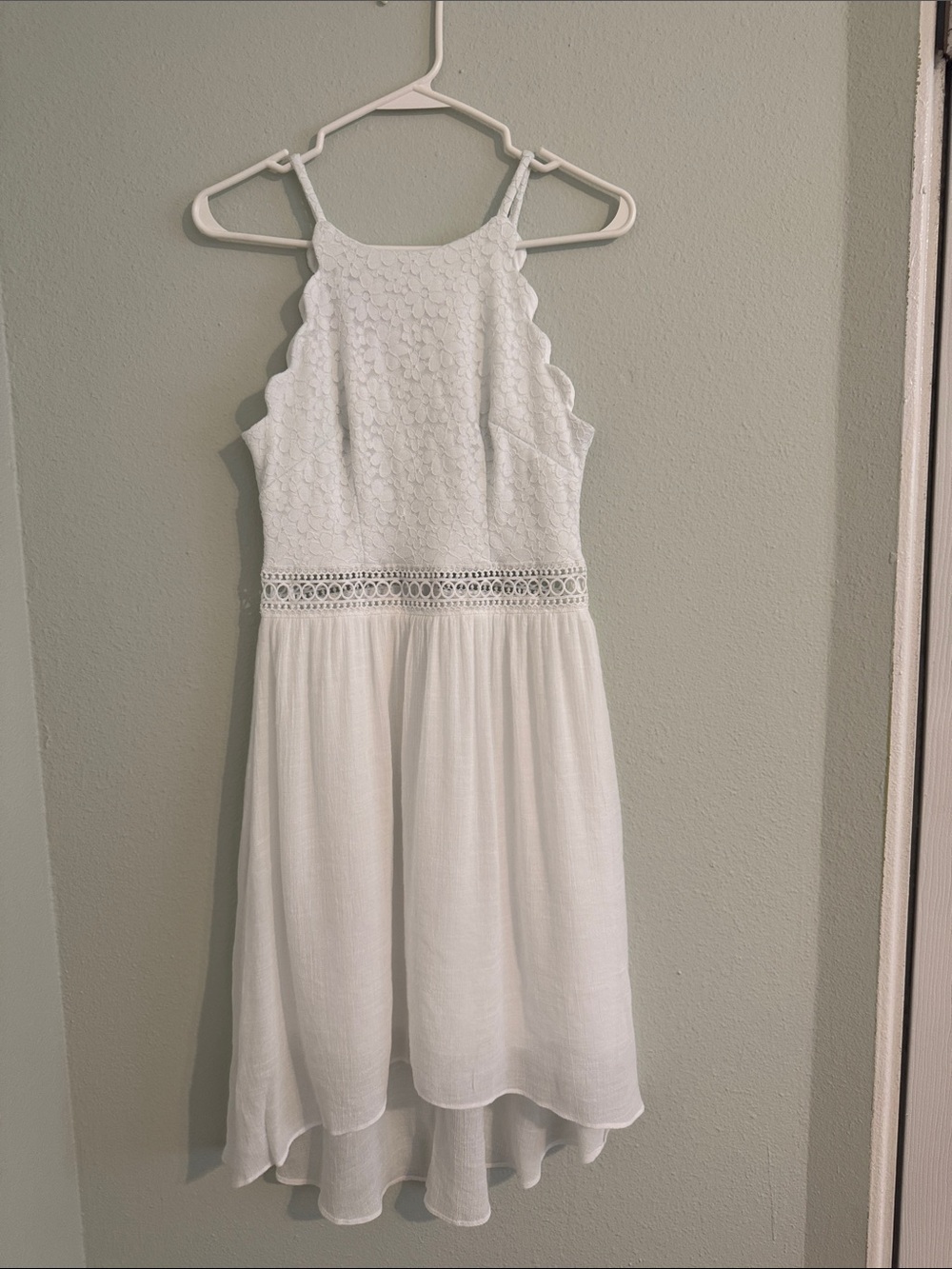 White Women’s' Lace High-Low Dress